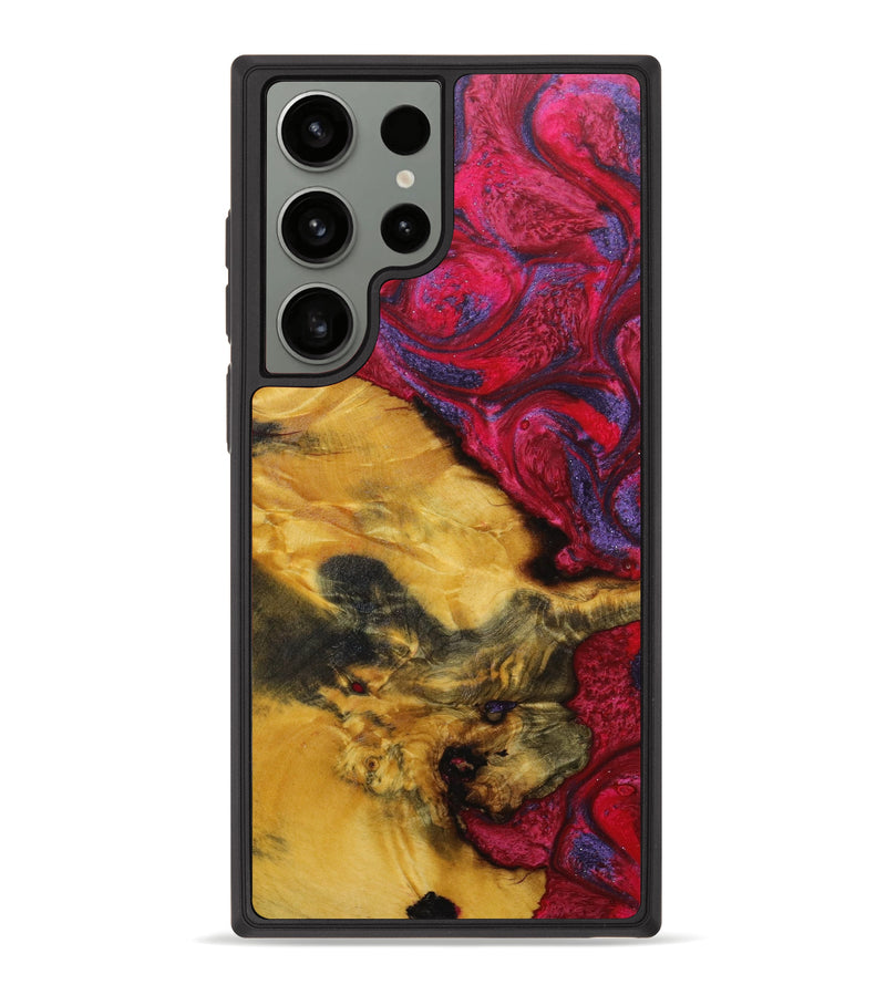 Galaxy S23 Ultra Wood+Resin Phone Case - Jan (Red, 638920)