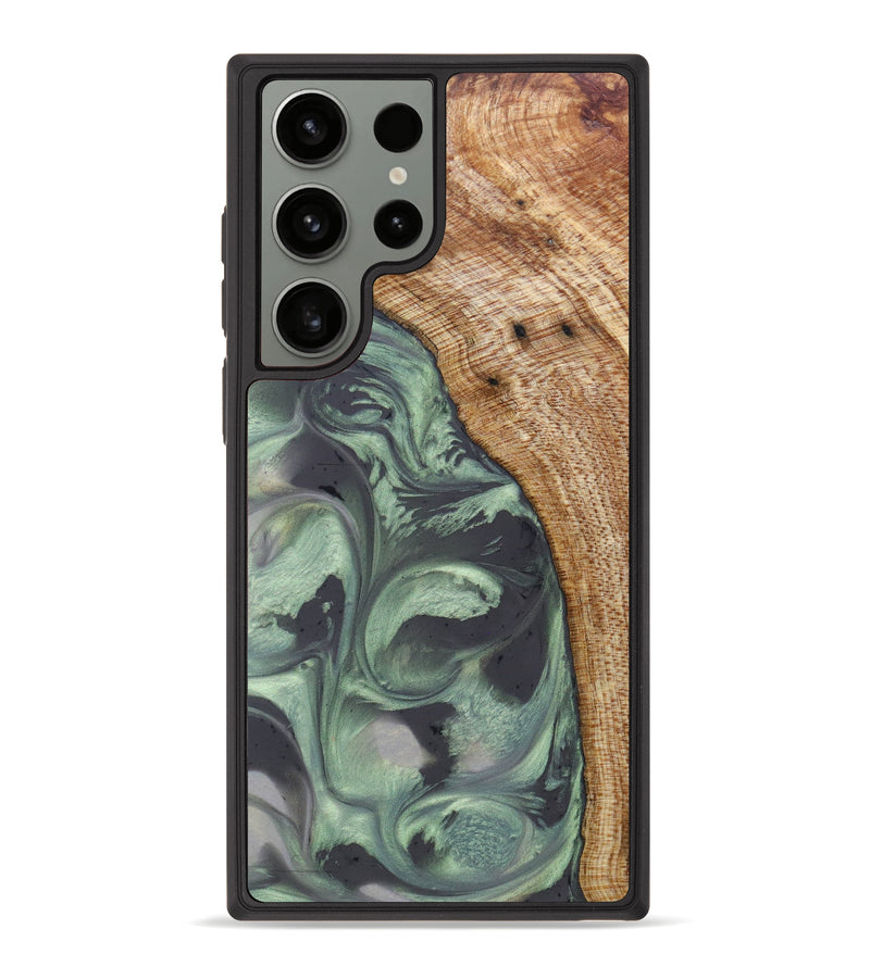 Galaxy S23 Ultra Wood+Resin Phone Case - Merrill (Green, 633425)