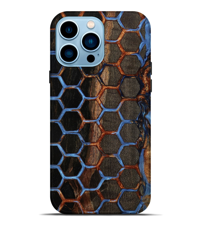 iPhone 14 Pro Max Wood+Resin Live Edge Phone Case - Goldie (Pattern, 646299)