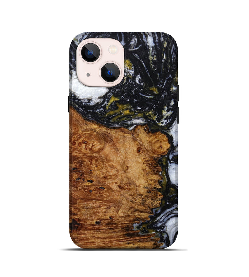 iPhone 13 mini Wood+Resin Live Edge Phone Case - Armand (Black & White, 622960)