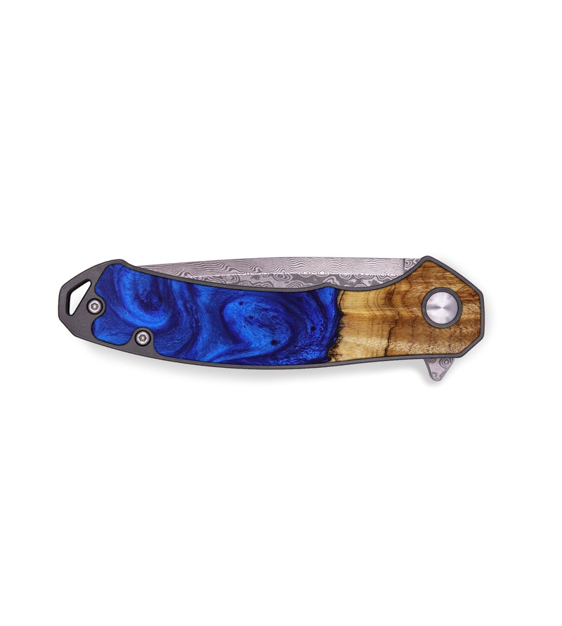 EDC Wood+Resin Pocket Knife - Milo (Blue, 642616)