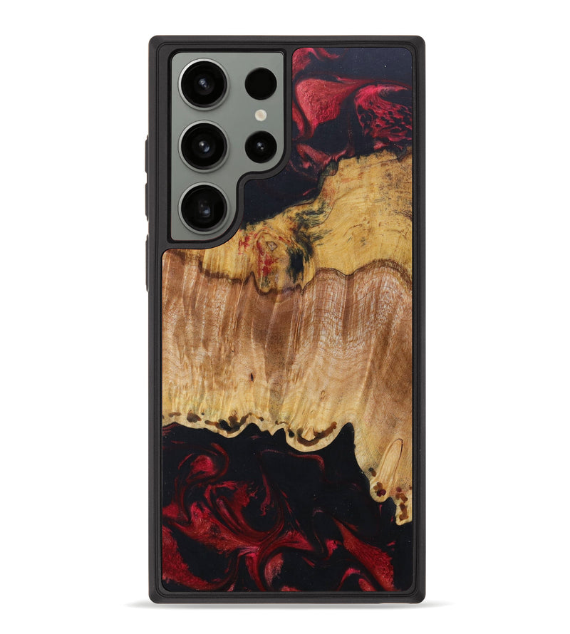 Galaxy S23 Ultra Wood+Resin Phone Case - Beau (Red, 621859)