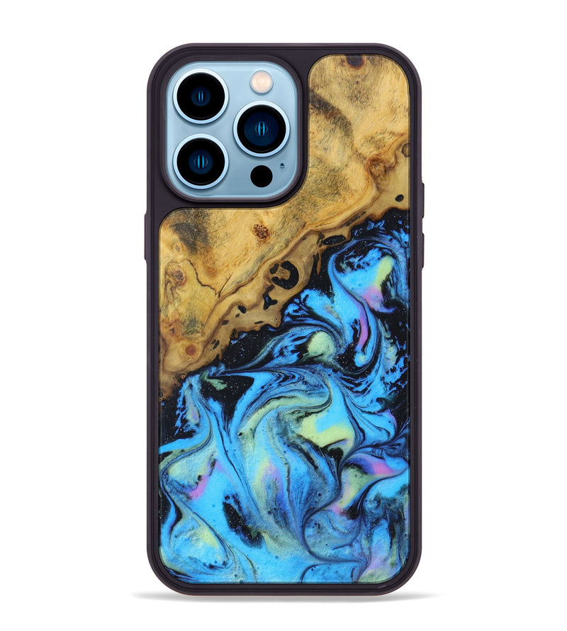 iPhone 14 Pro Max Wood+Resin Phone Case - Aida (Aurora, 617624)