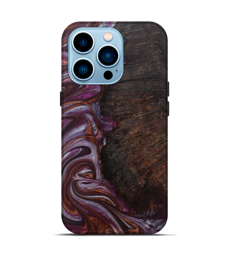 iPhone 14 Pro Wood+Resin Live Edge Phone Case - Julianna (Purple, 585146)