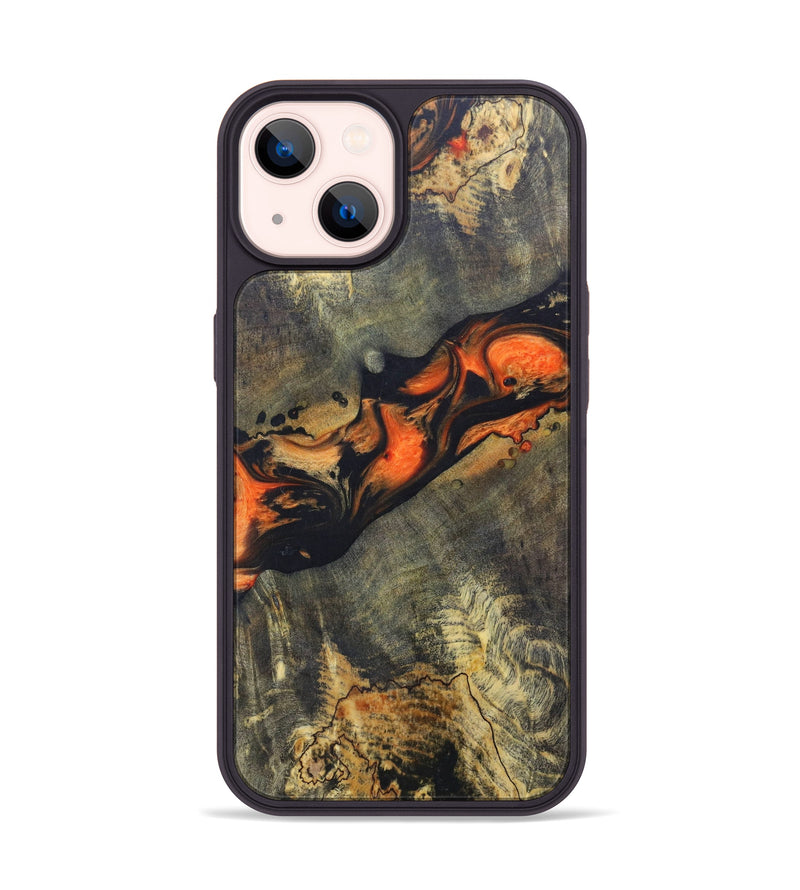 iPhone 14 Wood+Resin Phone Case - Kody (Lava, 624911)