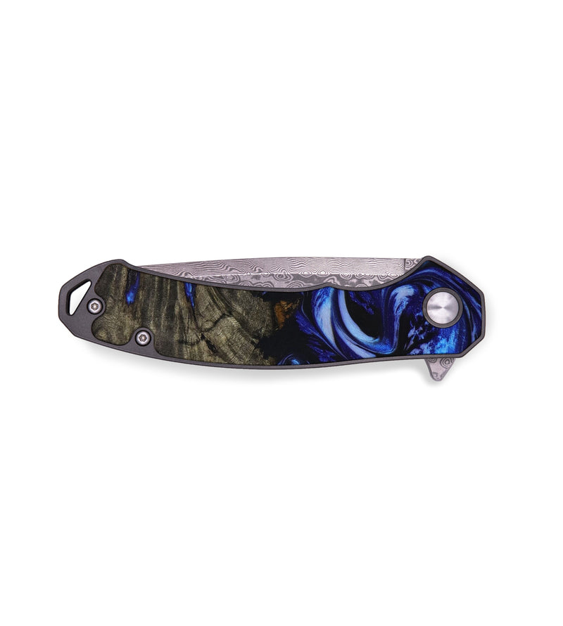 EDC Wood+Resin Pocket Knife - Marlee (Blue, 643040)
