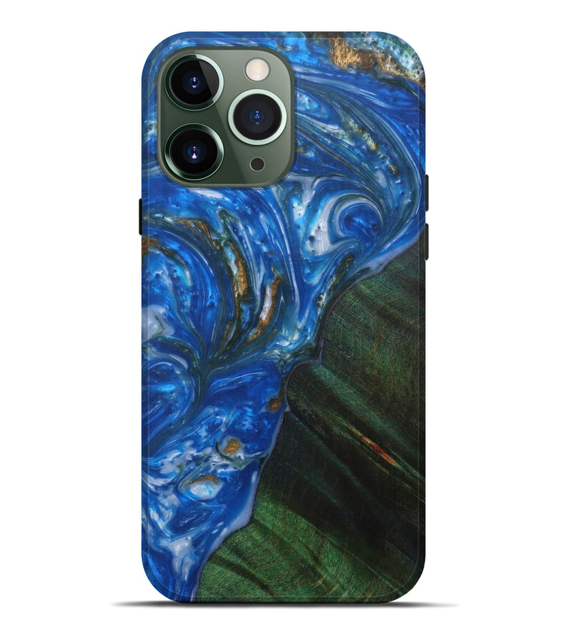 iPhone 13 Pro Max Wood+Resin Live Edge Phone Case - Malva (Light Blue, 591771)