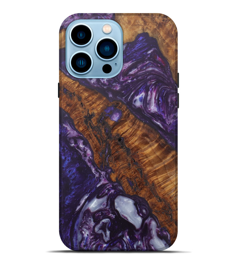 iPhone 14 Pro Max Wood+Resin Live Edge Phone Case - Shena (Purple, 602482)