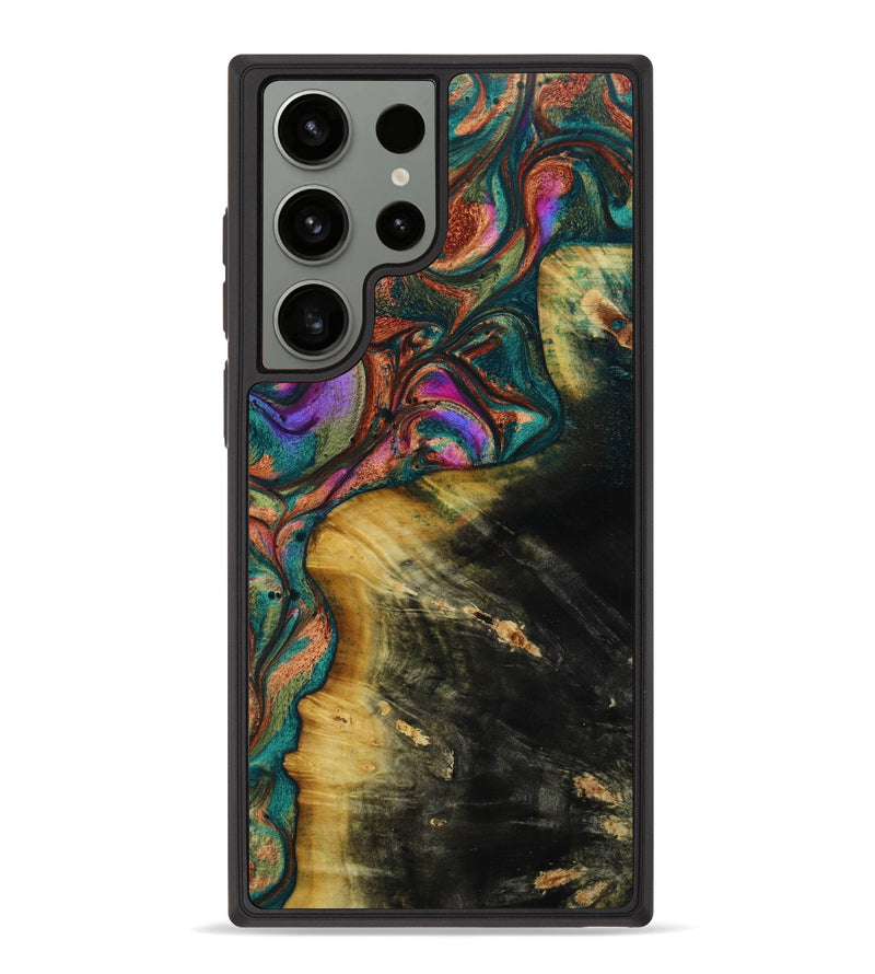 Galaxy S23 Ultra Wood+Resin Phone Case - Terri (Green, 646193)