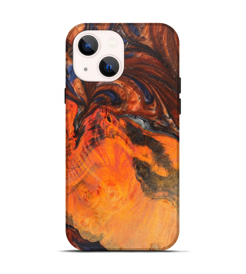 iPhone 13 Wood+Resin Live Edge Phone Case - Mercy (Red, 623545)