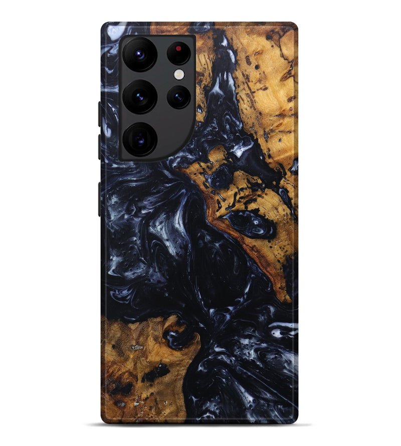 Galaxy S22 Ultra Wood+Resin Live Edge Phone Case - Ricardo (Black & White, 628548)
