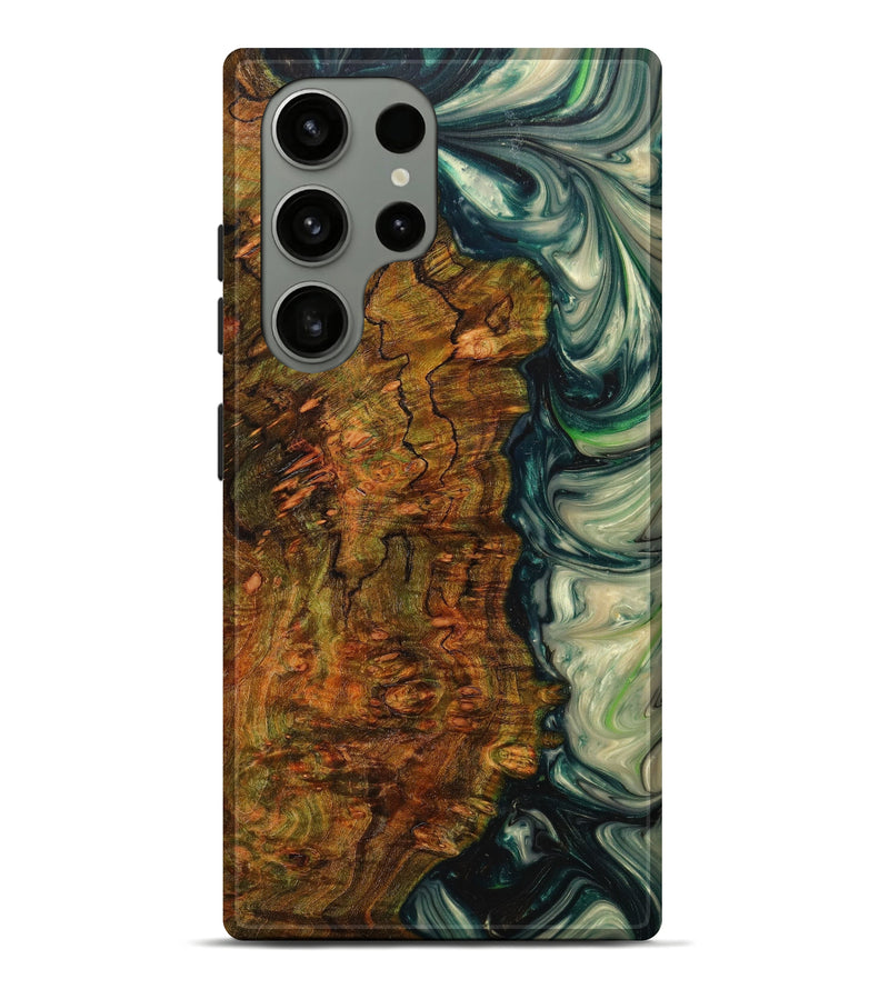 Galaxy S23 Ultra Wood+Resin Live Edge Phone Case - Abagael (Green, 633178)