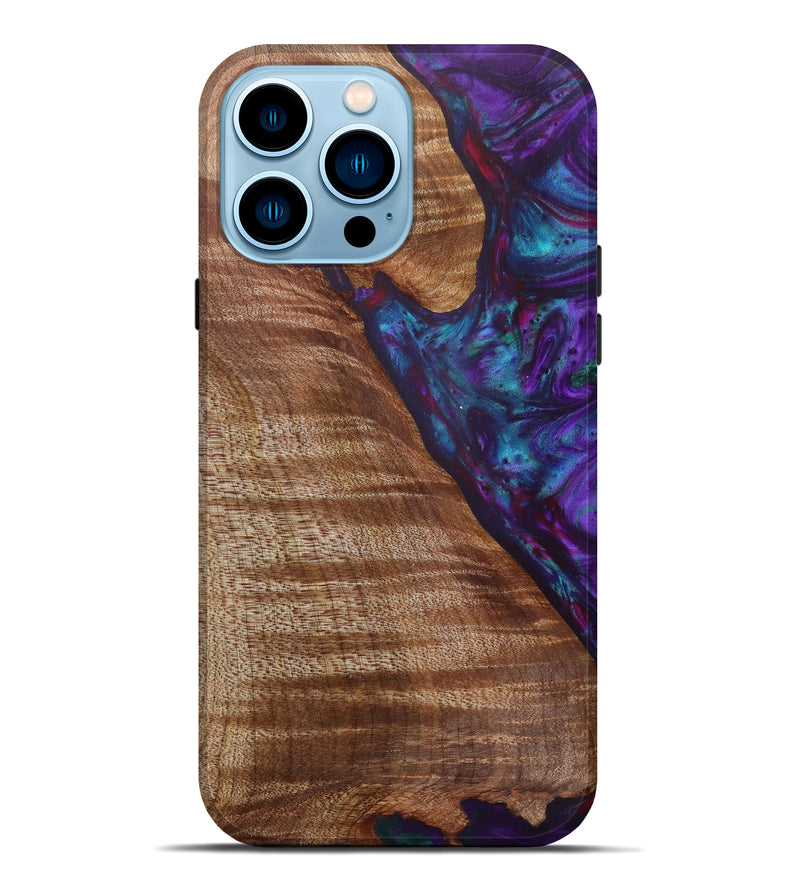 iPhone 14 Pro Max Wood+Resin Live Edge Phone Case - Randall (Purple, 641726)