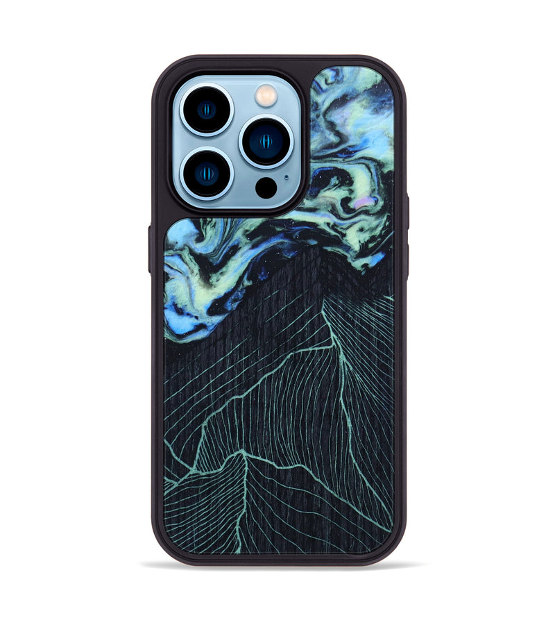 iPhone 14 Pro Wood+Resin Phone Case - Ursula (Aurora, 618568)