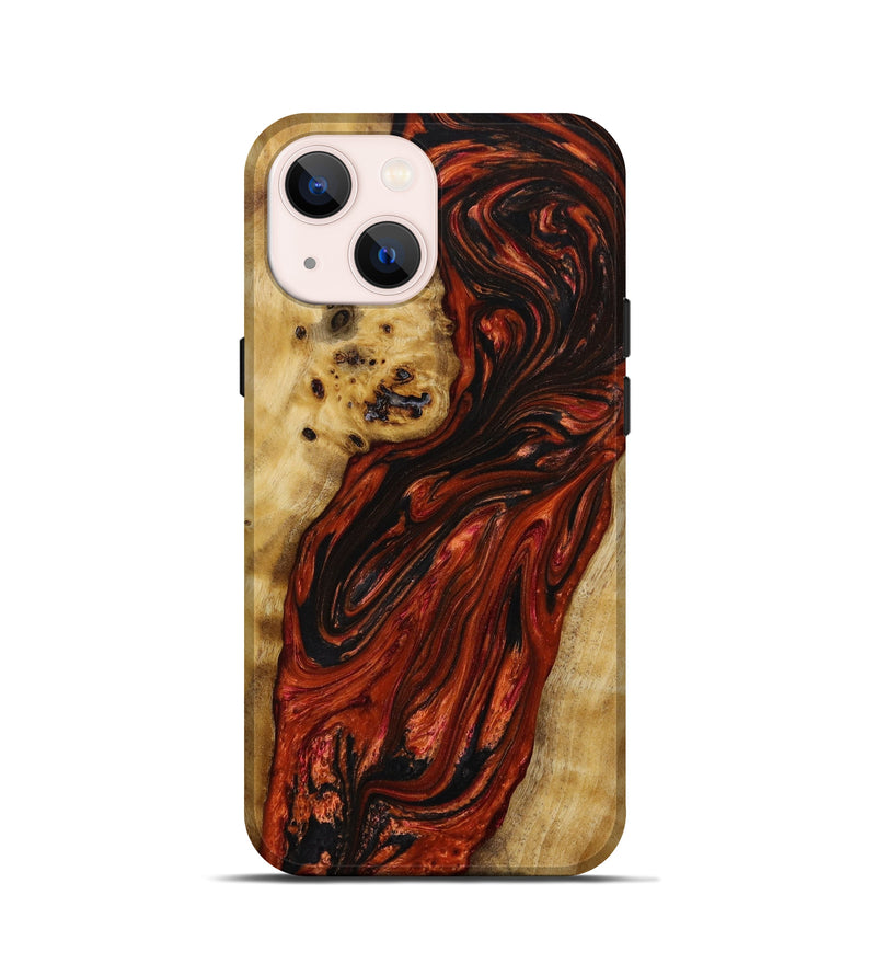 iPhone 13 mini Wood+Resin Live Edge Phone Case - Christoph (Red, 644998)