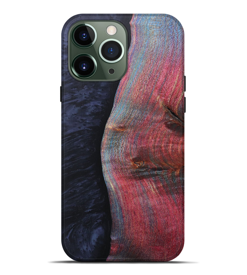iPhone 13 Pro Max Wood+Resin Live Edge Phone Case - Aila (Pure Black, 608542)