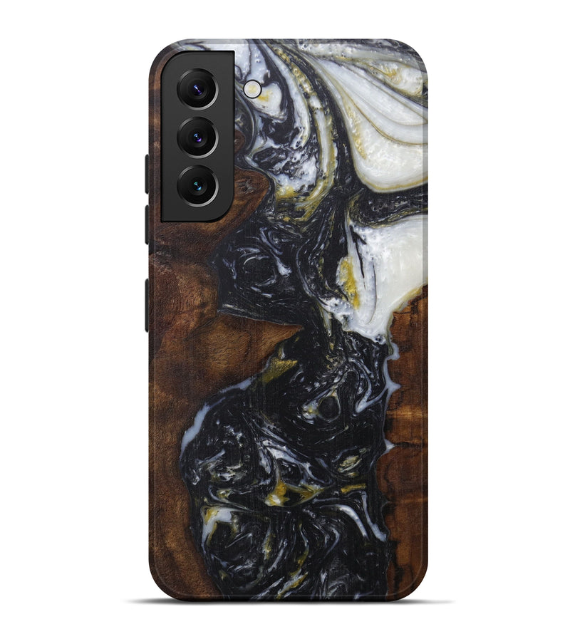 Galaxy S22 Plus Wood+Resin Live Edge Phone Case - Gerrard (Black & White, 591762)