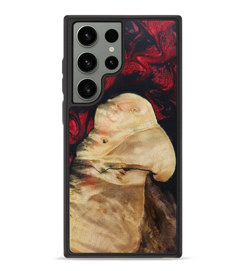 Galaxy S23 Ultra Wood+Resin Phone Case - Trevon (Red, 621888)