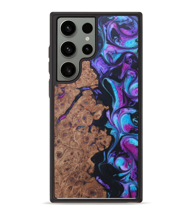 Galaxy S23 Ultra Wood+Resin Phone Case - Tariq (Purple, 624424)