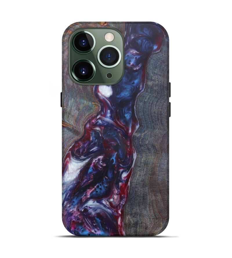 iPhone 13 Pro Wood+Resin Live Edge Phone Case - Tildy (Dark Blue, 601264)