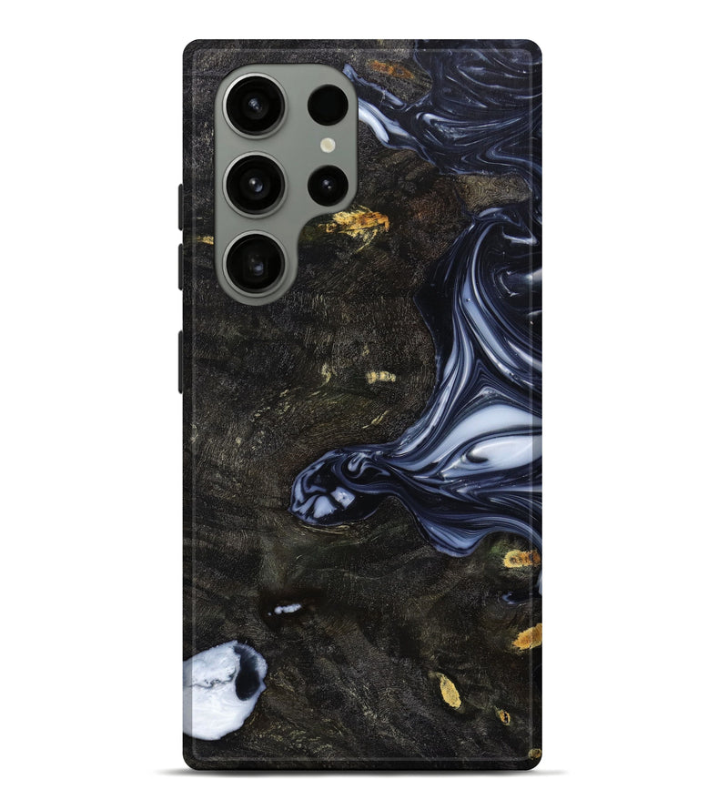 Galaxy S23 Ultra Wood+Resin Live Edge Phone Case - Mauricio (Black & White, 633109)