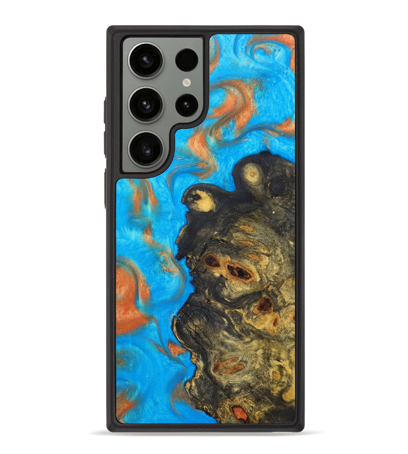 Galaxy S23 Ultra Wood+Resin Phone Case - Margarita (Teal & Gold, 631036)