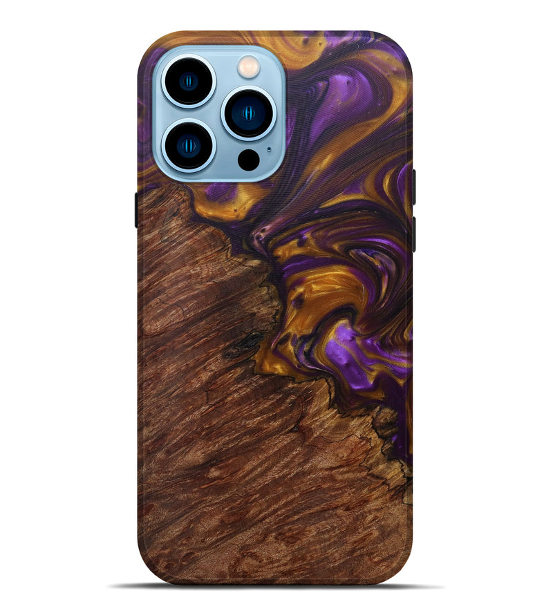 iPhone 14 Pro Max Wood+Resin Live Edge Phone Case - Nobutaka (Purple, 590031)