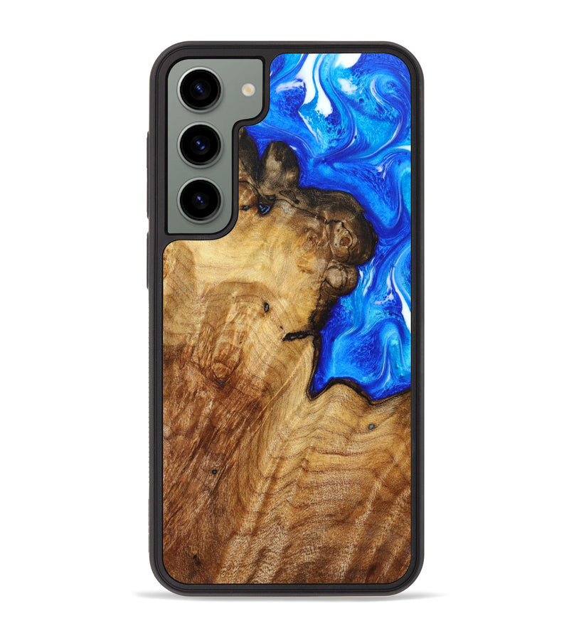 Galaxy S23 Plus Wood+Resin Phone Case - Teri (Blue, 638059)