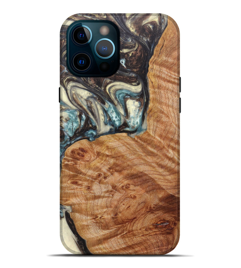 iPhone 12 Pro Max Wood+Resin Live Edge Phone Case - Carson (Metallic, 606820)