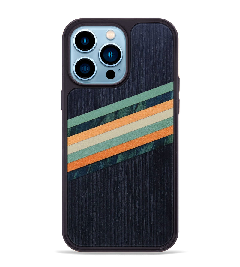 iPhone 14 Pro Max Wood+Resin Phone Case - Adela (Retro, 634164)