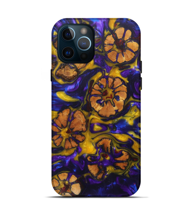 iPhone 12 Pro Wood+Resin Live Edge Phone Case - Cheyanne (Purple, 621652)