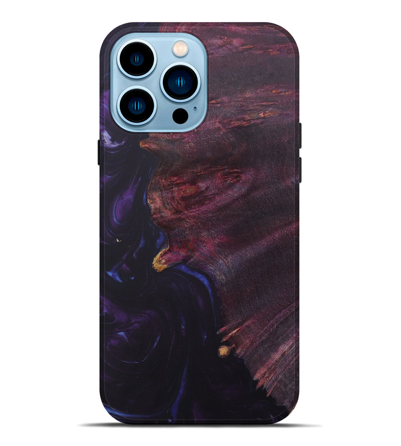 iPhone 14 Pro Max Wood+Resin Live Edge Phone Case - Solomon (Purple, 641722)