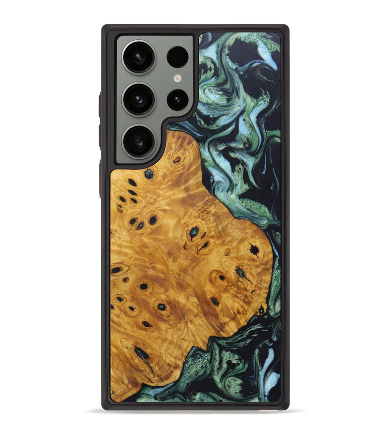 Galaxy S23 Ultra Wood+Resin Phone Case - Greyson (Green, 631224)