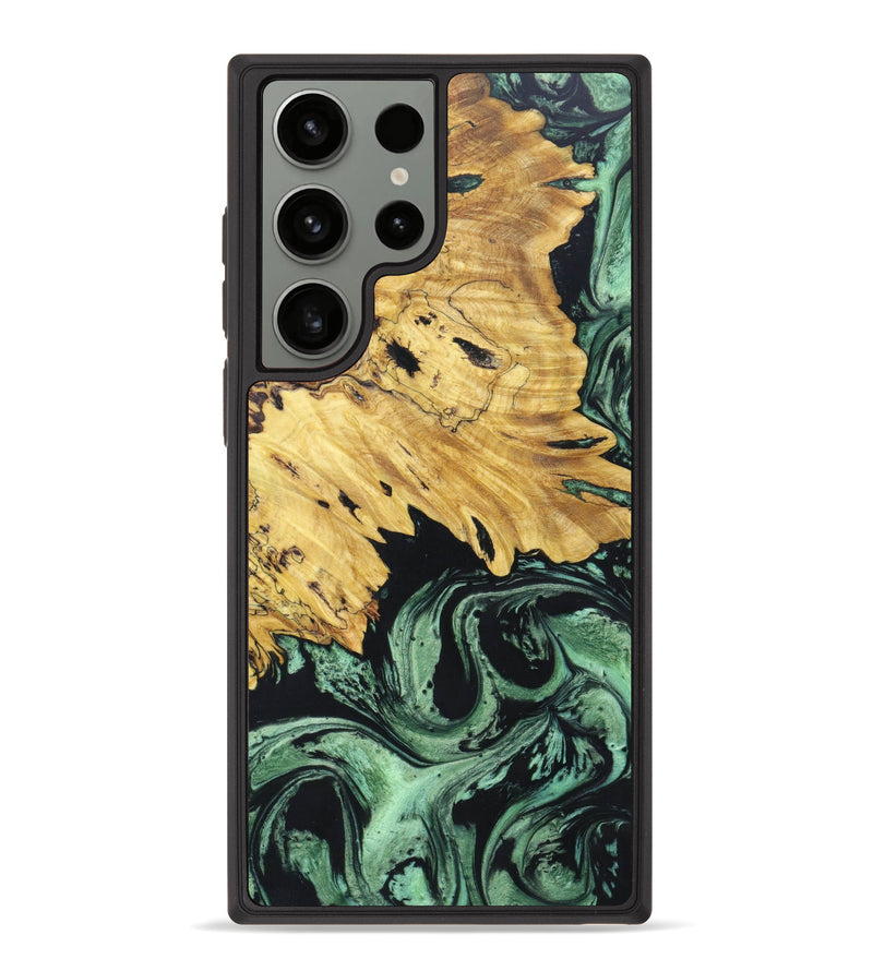 Galaxy S23 Ultra Wood+Resin Phone Case - Javonte (Green, 627845)