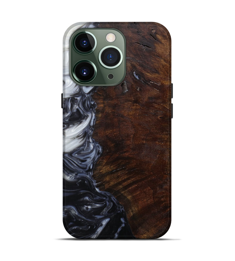 iPhone 13 Pro Wood+Resin Live Edge Phone Case - Duy (Black & White, 589844)