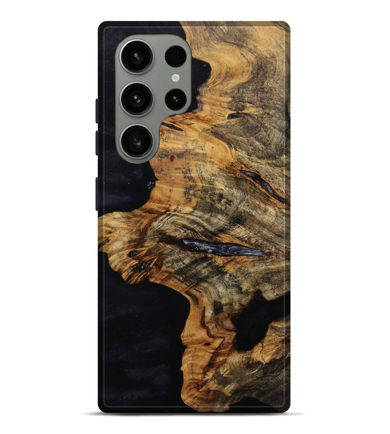 Galaxy S23 Ultra Wood+Resin Live Edge Phone Case - Madalyn (Black & White, 646746)
