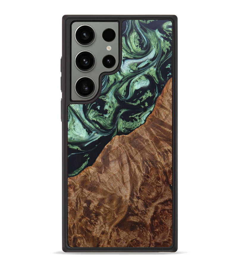 Galaxy S23 Ultra Wood+Resin Phone Case - Octavia (Green, 637449)