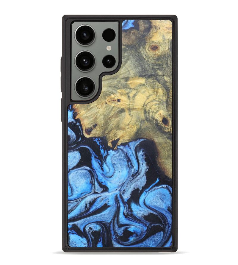 Galaxy S23 Ultra Wood+Resin Phone Case - Michelle (Blue, 625600)