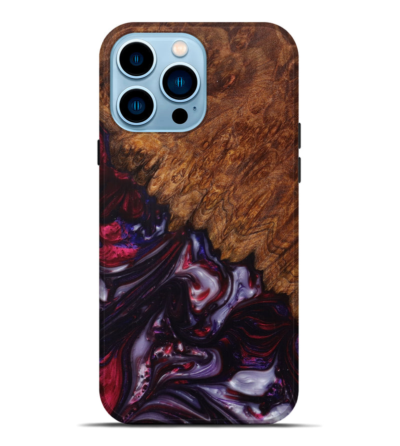 iPhone 14 Pro Max Wood+Resin Live Edge Phone Case - Telly (Artist Pick, 613969)