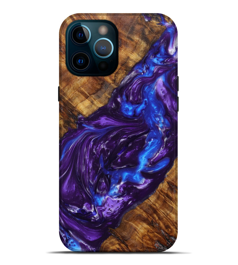 iPhone 12 Pro Max Wood+Resin Live Edge Phone Case - Alicia (Purple, 641035)