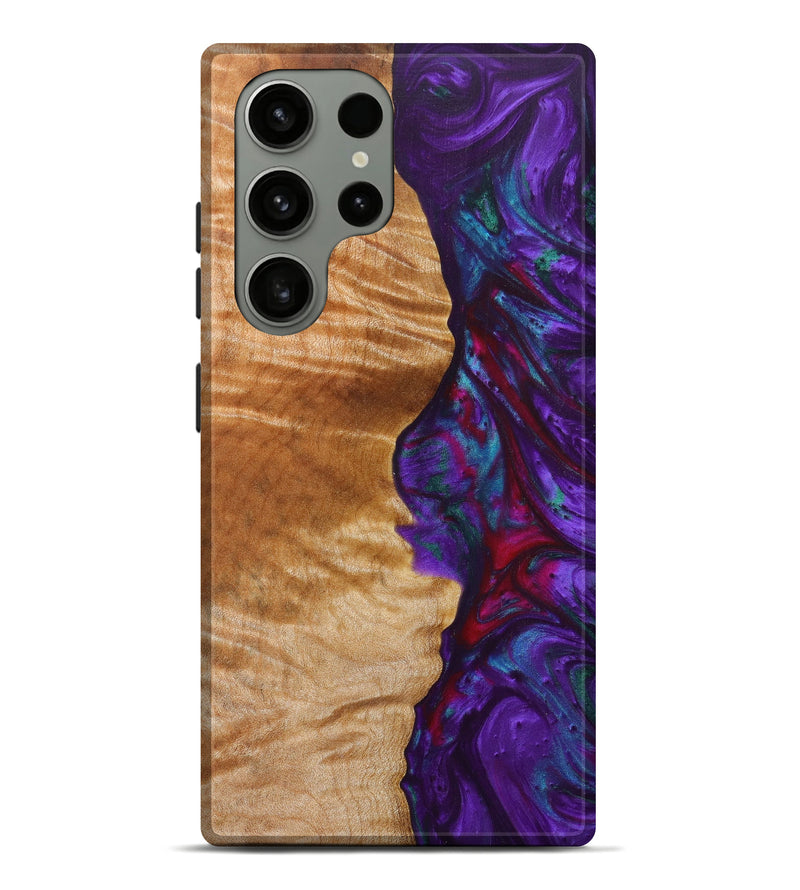 Galaxy S23 Ultra Wood+Resin Live Edge Phone Case - Tresa (Purple, 623698)