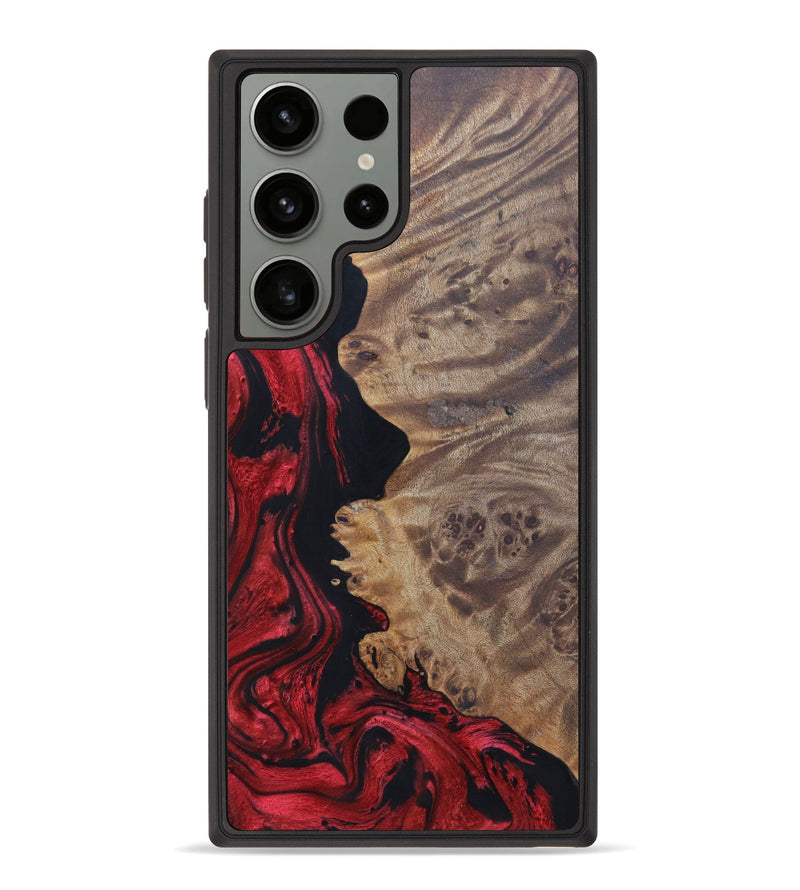 Galaxy S23 Ultra Wood+Resin Phone Case - Natalya (Red, 632953)