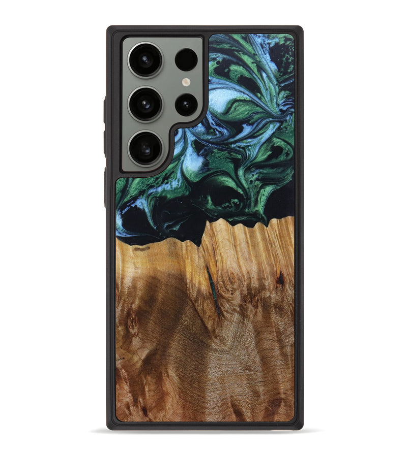 Galaxy S23 Ultra Wood+Resin Phone Case - Jed (Green, 623322)