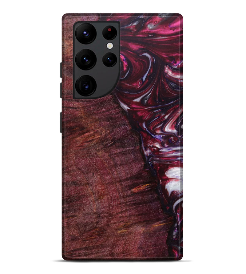 Galaxy S22 Ultra Wood+Resin Live Edge Phone Case - Siena (Red, 623208)