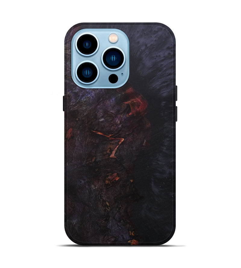 iPhone 14 Pro Wood+Resin Live Edge Phone Case - Ange (Pure Black, 586755)