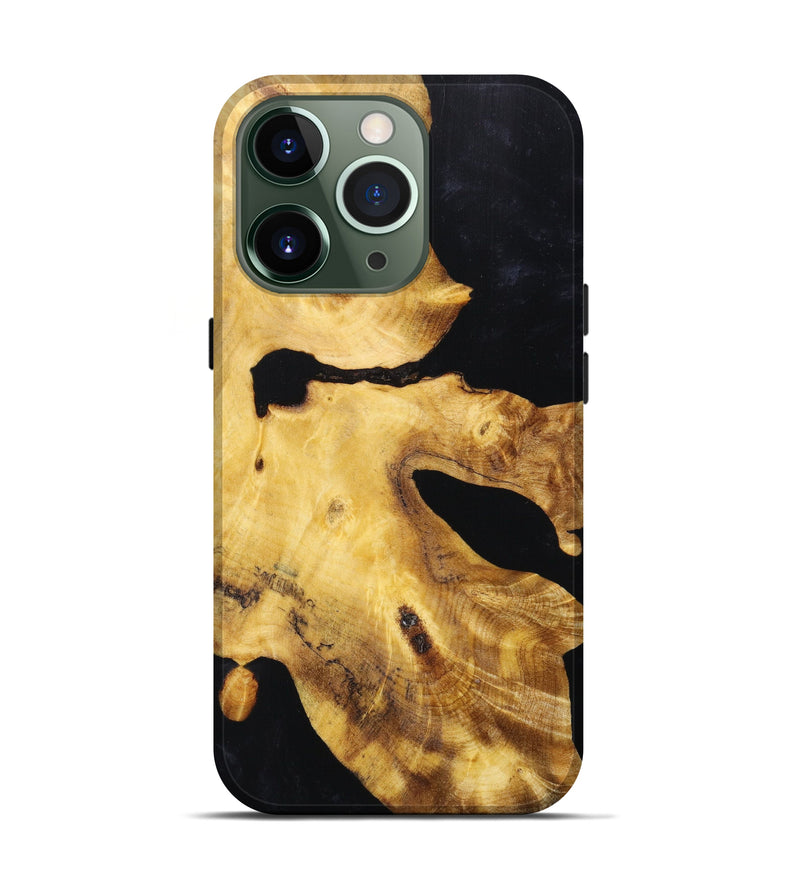 iPhone 13 Pro Wood+Resin Live Edge Phone Case - Karlee (Black & White, 627233)