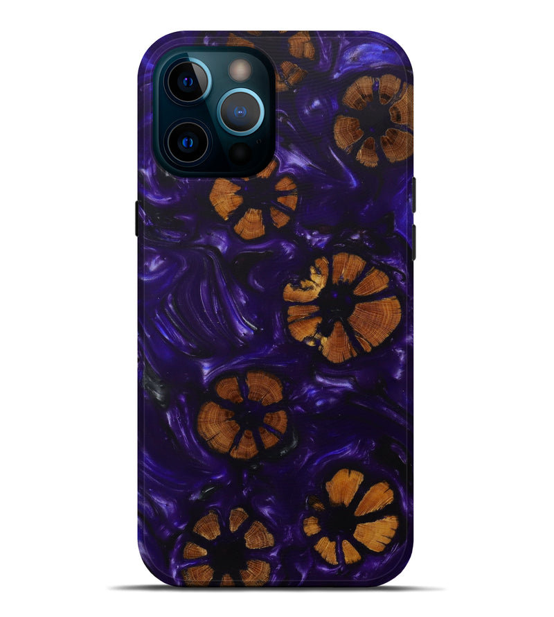 iPhone 12 Pro Max Wood+Resin Live Edge Phone Case - Myrtle (Purple, 619489)