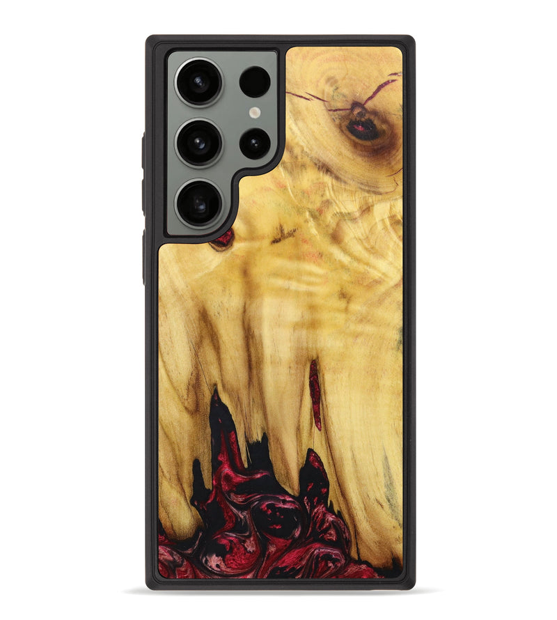 Galaxy S23 Ultra Wood+Resin Phone Case - Flor (Red, 629916)