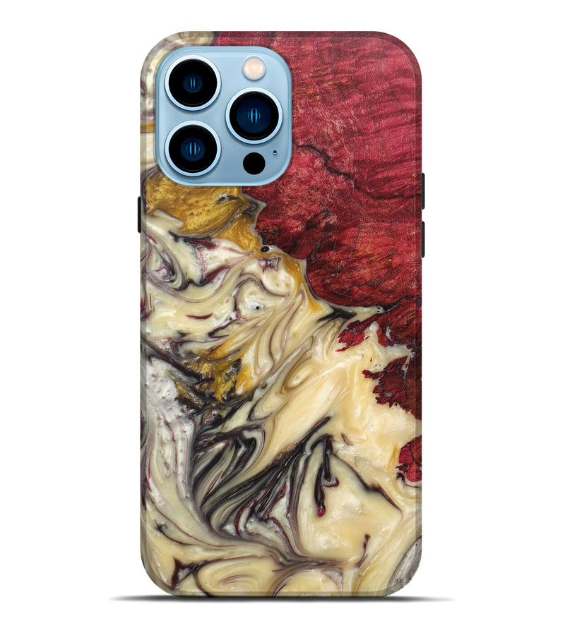 iPhone 14 Pro Max Wood+Resin Live Edge Phone Case - Baylee (Metallic, 616732)