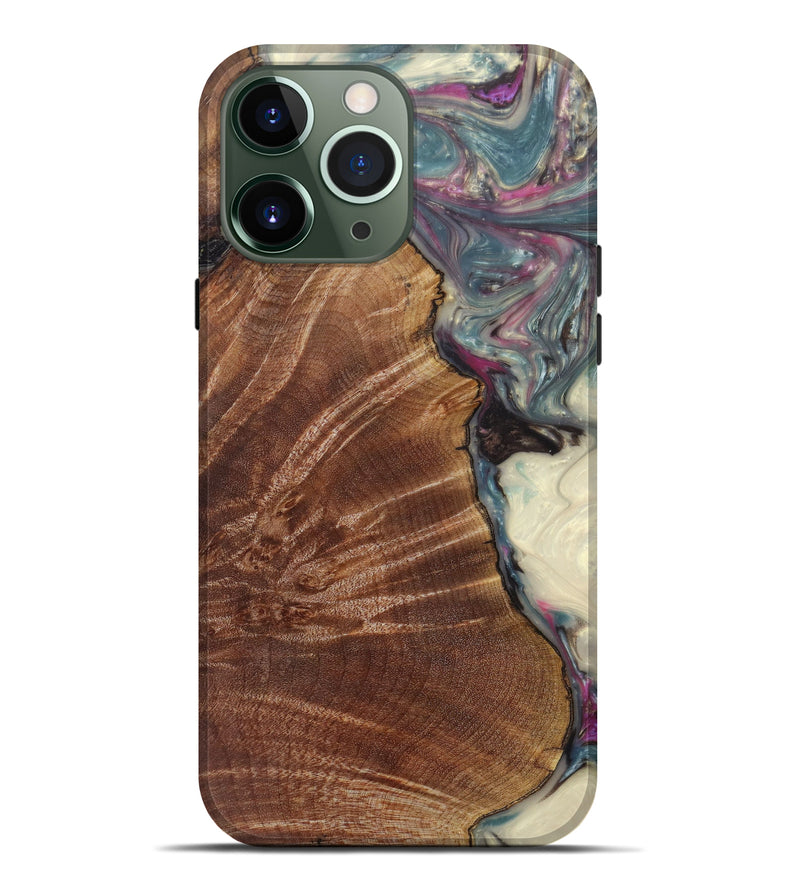 iPhone 13 Pro Max Wood+Resin Live Edge Phone Case - Brooke (Purple, 604607)